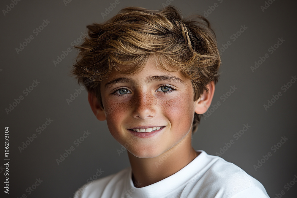 Portrait of smiling white cute teenage boy Portrait of smiling white cute teenage boy