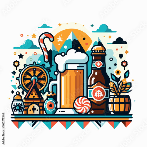october fest logo illustration