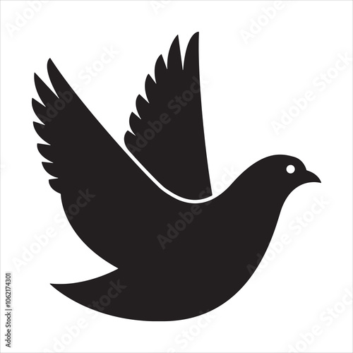 Pigeon dove silhouette logo icon illustration vector
