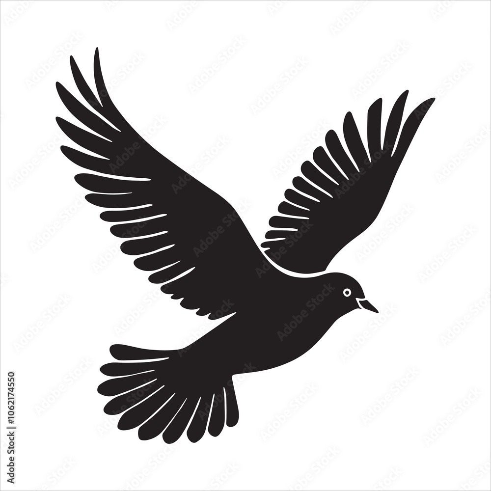 Fototapeta premium Flying bird silhouette illustration vector