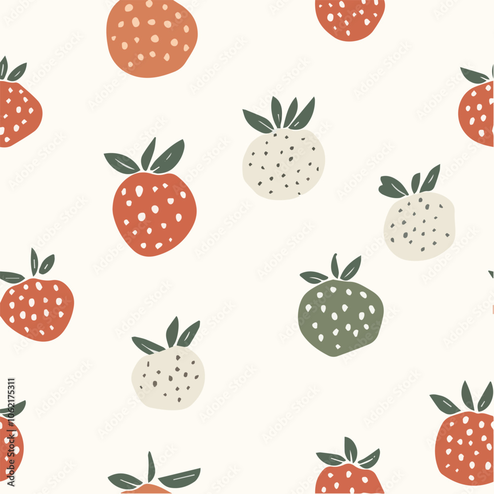 Vector of Strawberry Fruit Seamless Pattern Vector of Strawberry Fruit Seamless Pattern