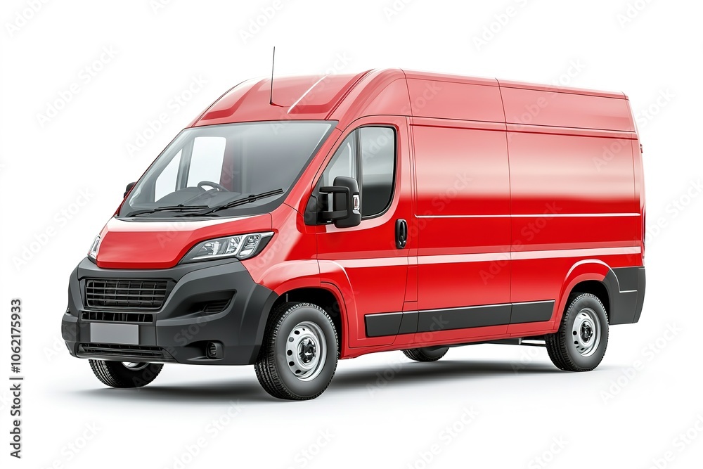 Red delivery van isolated on white background. Red delivery van isolated on white background.