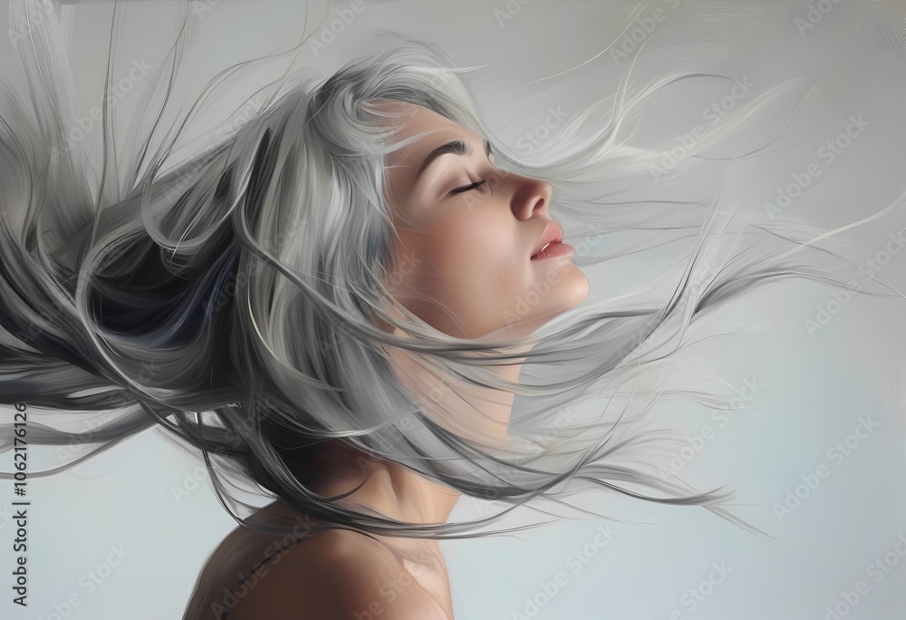 Naklejka premium gray hair