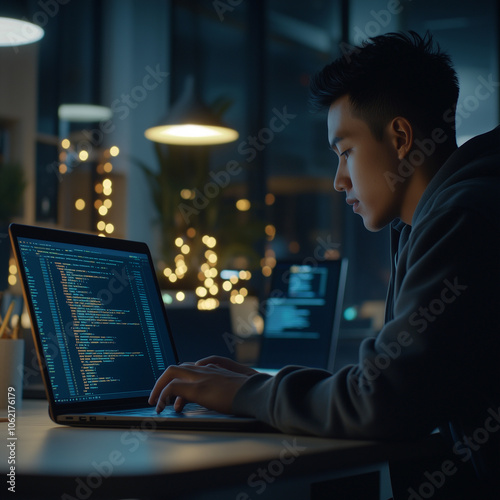 person working on laptop