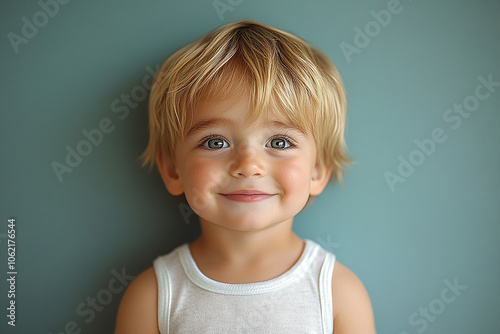 portrait of an white little boy with a smile