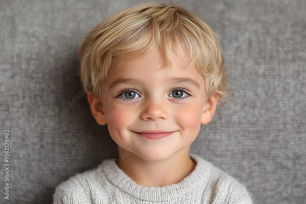 Naklejka premium portrait of an white little boy with a smile