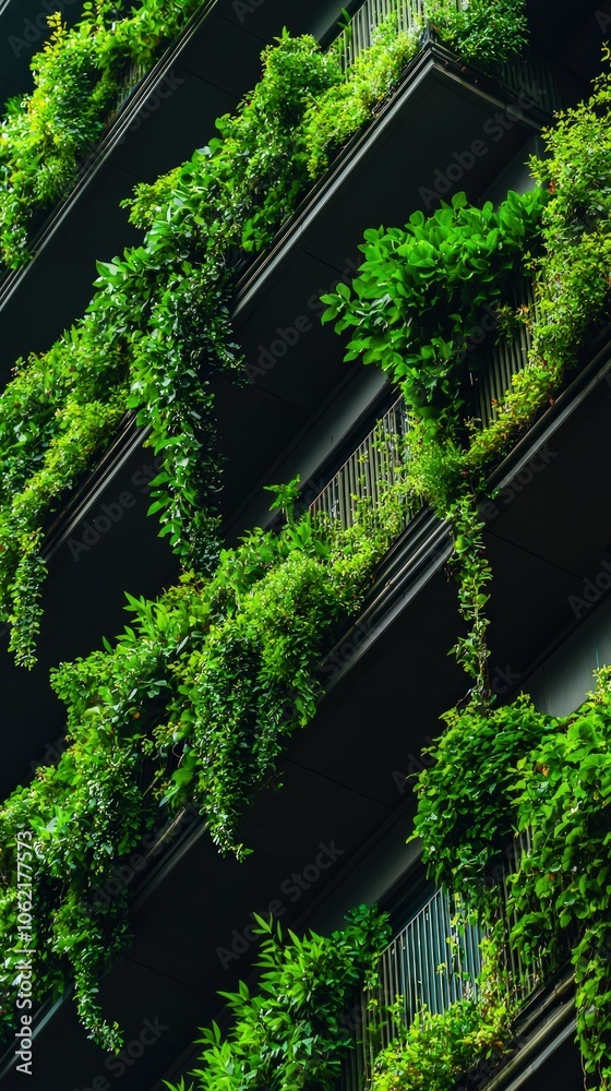 Lush Greenery Adorns Modern Architecture with Vibrant Plants Creating Urban Oasis of Nature and Sustainability Lush Greenery Adorns Modern Architecture with Vibrant Plants Creating Urban Oasis of Nature and Sustainability