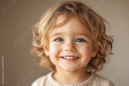 portrait of an white little boy with a smile