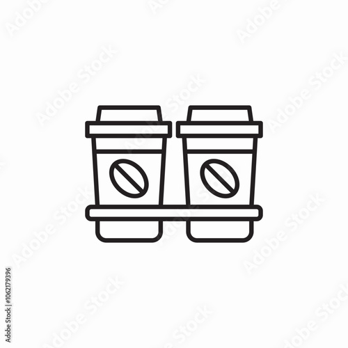 double coffee holder icon sign vector