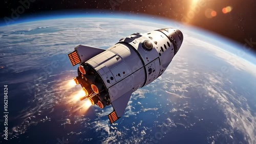 Wallpaper Mural A spacecraft blasts off into space, leaving Earth behind as it heads towards the sun Torontodigital.ca