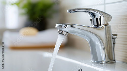 water flowing from faucet