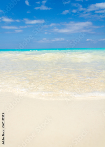 Tranquil Ocean Scene with Pristine White Sand Beach