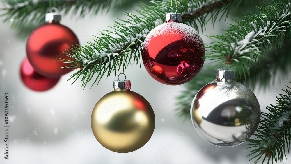 Fototapeta premium christmas tree decorations generative ai