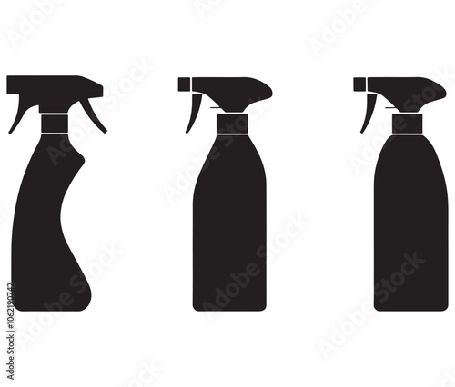 Cleaning spray vector cartoon illustration, Cleaning spray bottle vector silhouette, Spray bottle icon