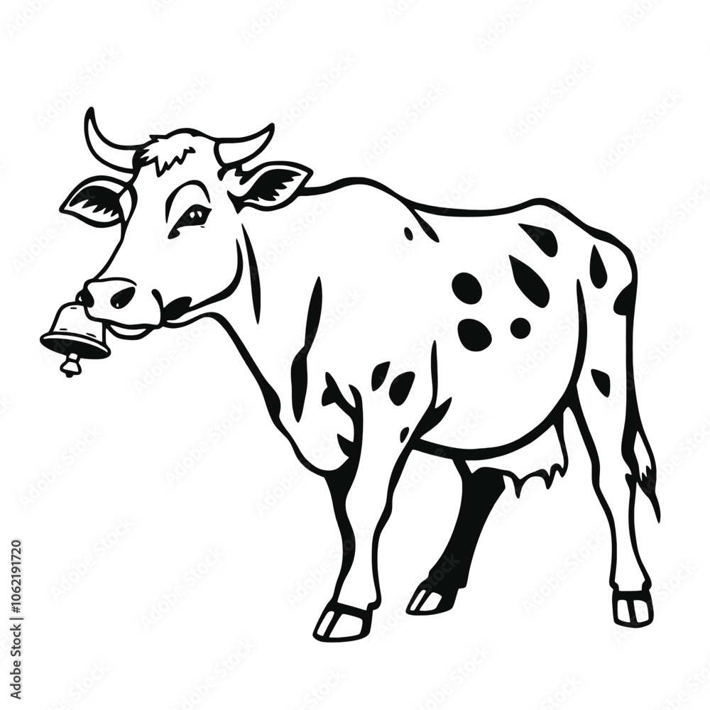 a black and white line drawing of a funny cow. a black and white line drawing of a funny cow.