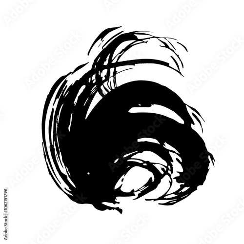 和風素材　筆で描かれた線のイラストセット　ベクター