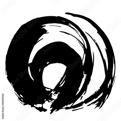 和風素材　筆で描かれた線のイラストセット　ベクター