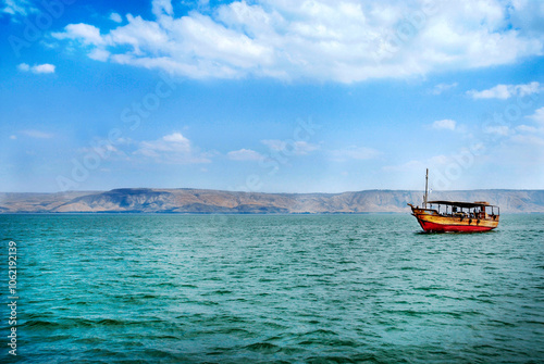 Tablou pe pânză The Sea of Galilee, or Kinneret, Lake of Gennesaret or Tiberias