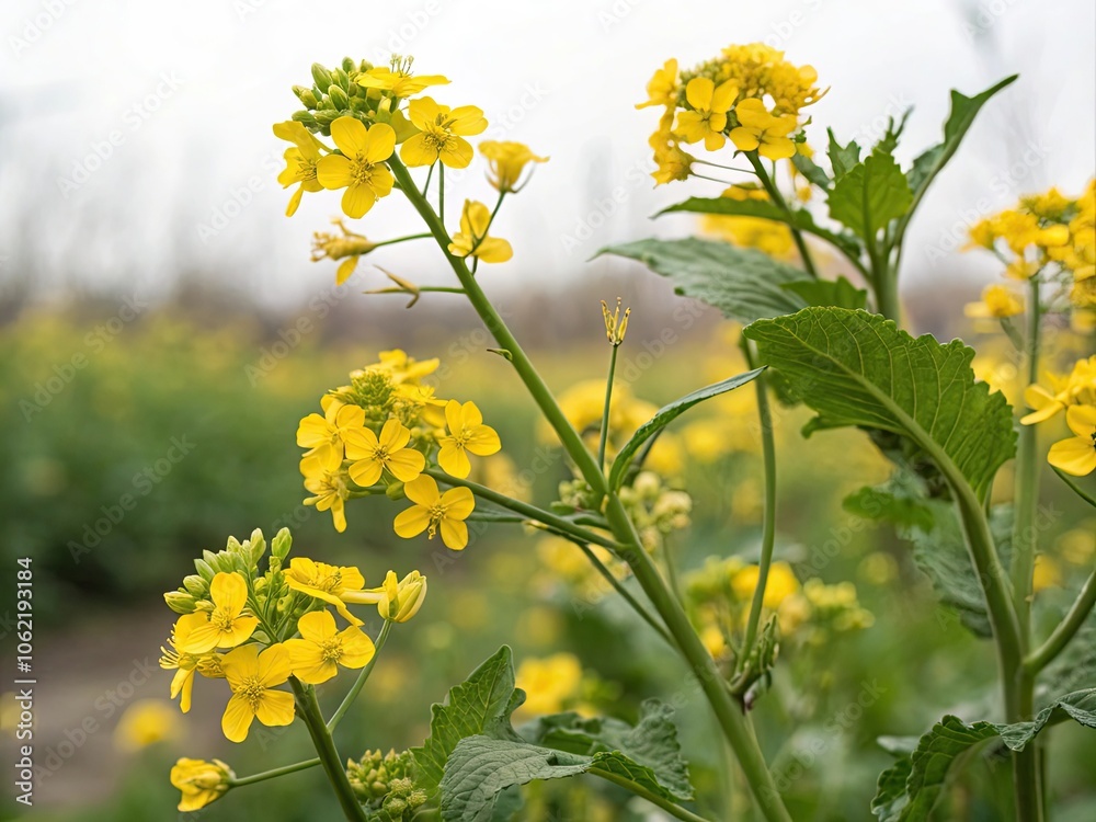 Fototapeta premium field of yellow flowers generative ai