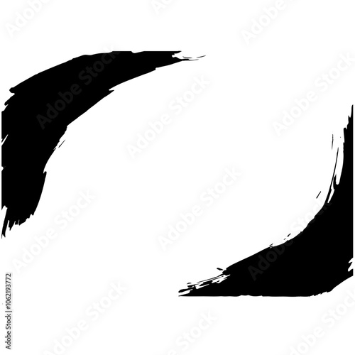 和風素材　筆で描かれた線のイラストセット　ベクター