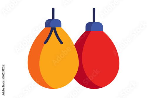 Boxing Speed Bags-Heavy Bags | isolated vector illustration on white background