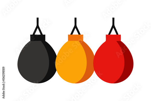 Boxing Speed Bags-Heavy Bags | isolated vector illustration on white background