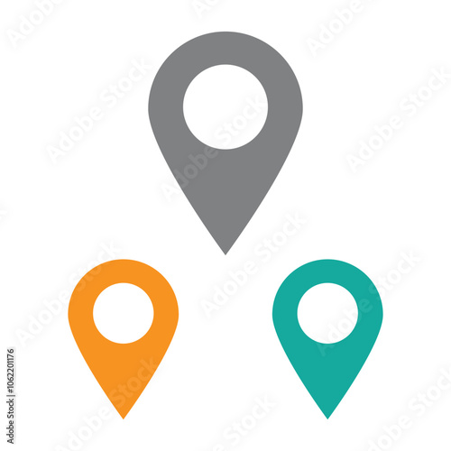 Location icon map pointer pin sign symbol vector illustration
