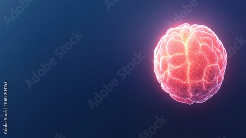 Creative brain illustration with vibrant colors on a dark background. photo