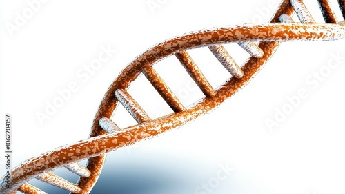 DNA double helix model, white isolate background