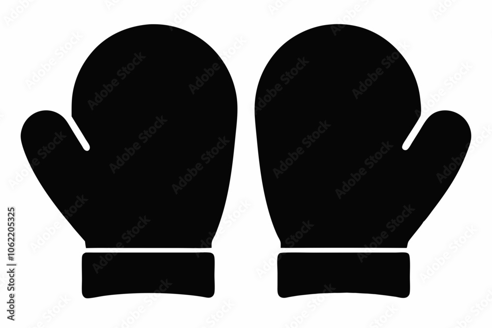 Mitten silhouette, Christmas mitten vector, winter gloves design, icon, symbol on white background.
Mitten silhouette, Christmas mitten vector, winter gloves design, icon, symbol on white background.
