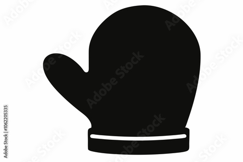 
Mitten silhouette, Christmas mitten vector, winter gloves design, icon, symbol on white background.
