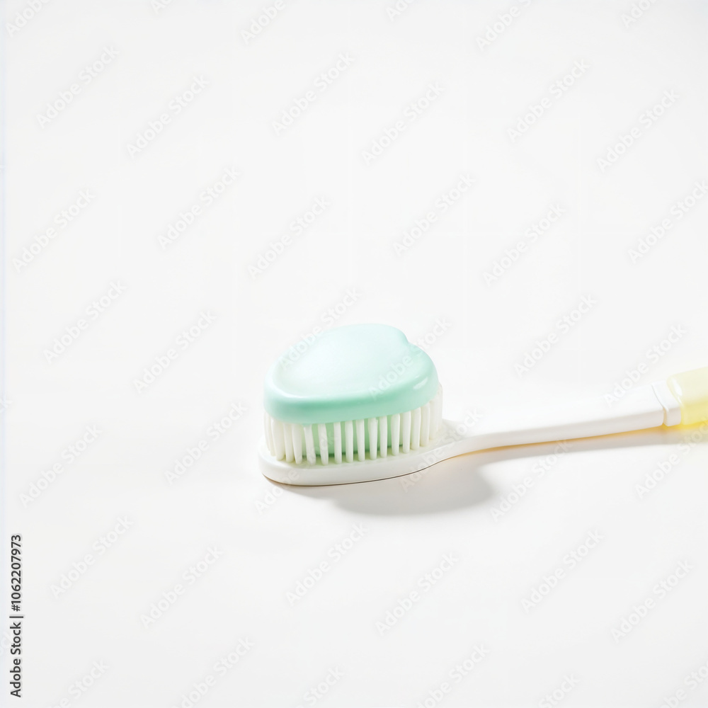 A toothbrush and toothpaste on a white background 4 A toothbrush and toothpaste on a white background 4