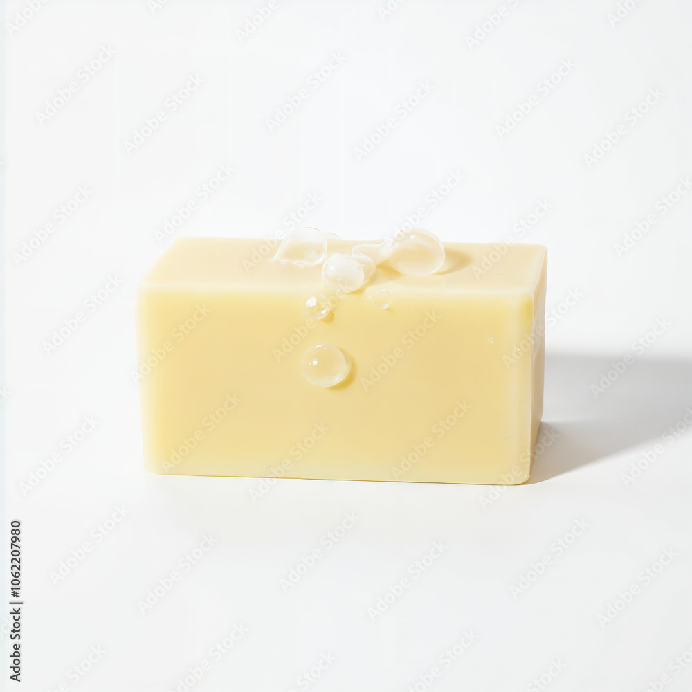 A bar of soap with bubbles on a white background 1 A bar of soap with bubbles on a white background 1