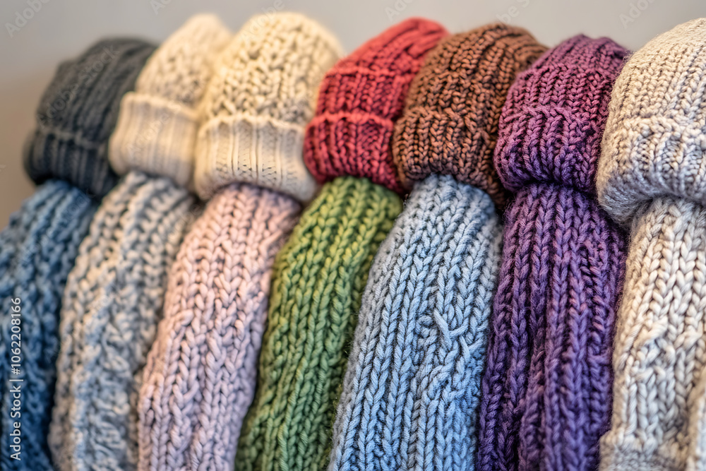 mock-up knitted scarves, hats and gloves are perfect for winter wear.

