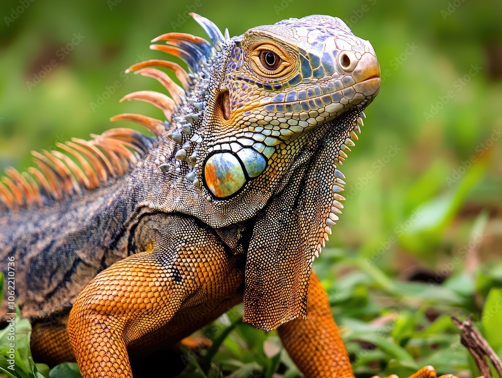 Fototapeta premium iguana on a branch