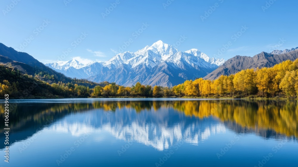 Capture Majestic Xinjiang Snow Mountains, Lake; Use Cool, Natural Color Palette Capture Majestic Xinjiang Snow Mountains, Lake; Use Cool, Natural Color Palette