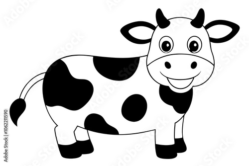 Vector illustration of funny cow cartoon.