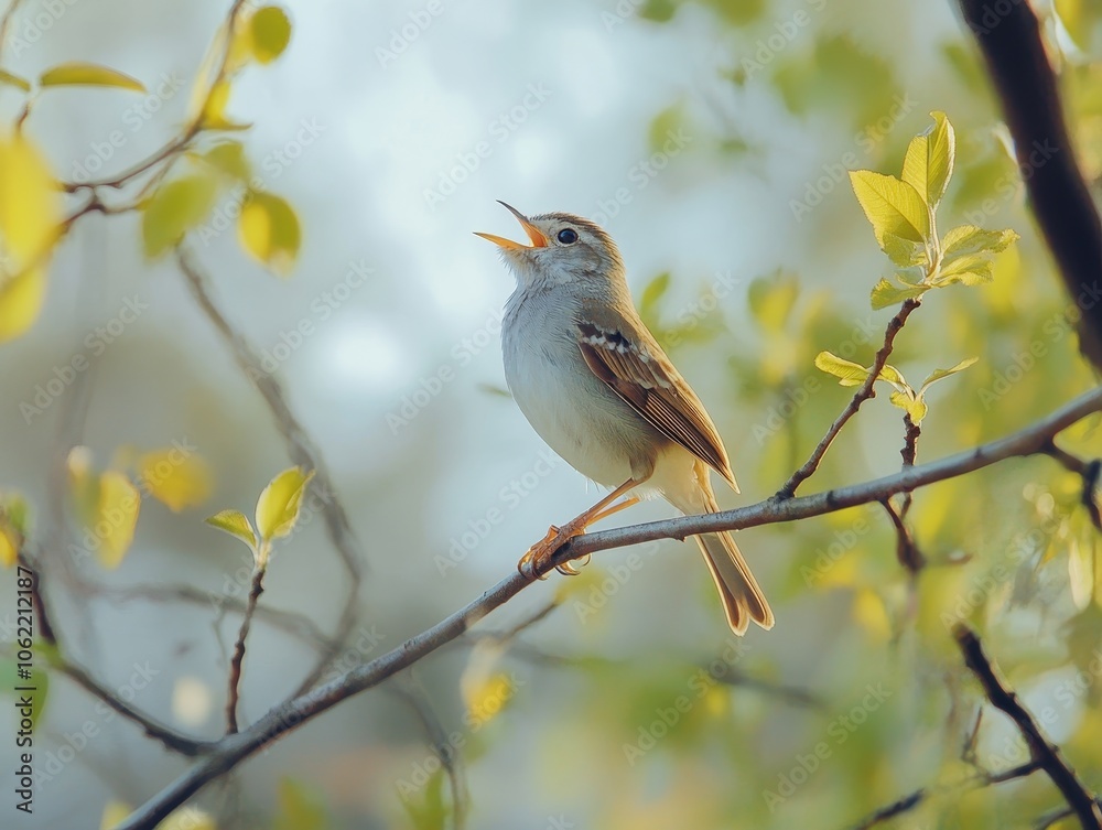 Blue bird on branch, showcasing nature, morning sounds, and serene outdoor scene Blue bird on branch, showcasing nature, morning sounds, and serene outdoor scene