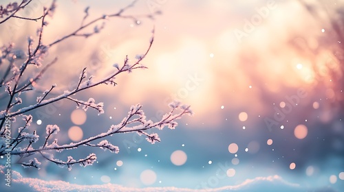 Frosted Red Berries in a Winter Wonderland: A Serene Close-Up Capturing Nature's Icy Beauty winter