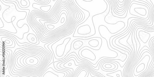 Vector lines pattern seamless sea map topography design. White wave paper curved reliefs Contour maps