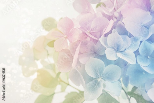 Watercolor Hydrangea Flowers: Pastel Palette, Perfect for Romantic Botanical Invitations 