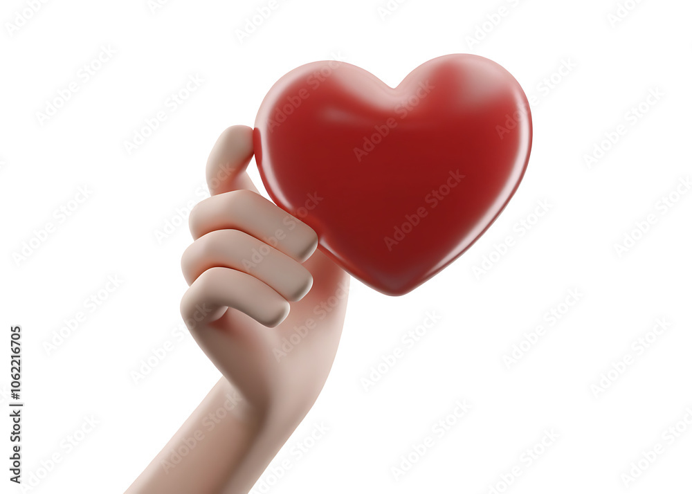hand holding red heart love icon on isolate white background.AI GENERATED hand holding red heart love icon on isolate white background.AI GENERATED