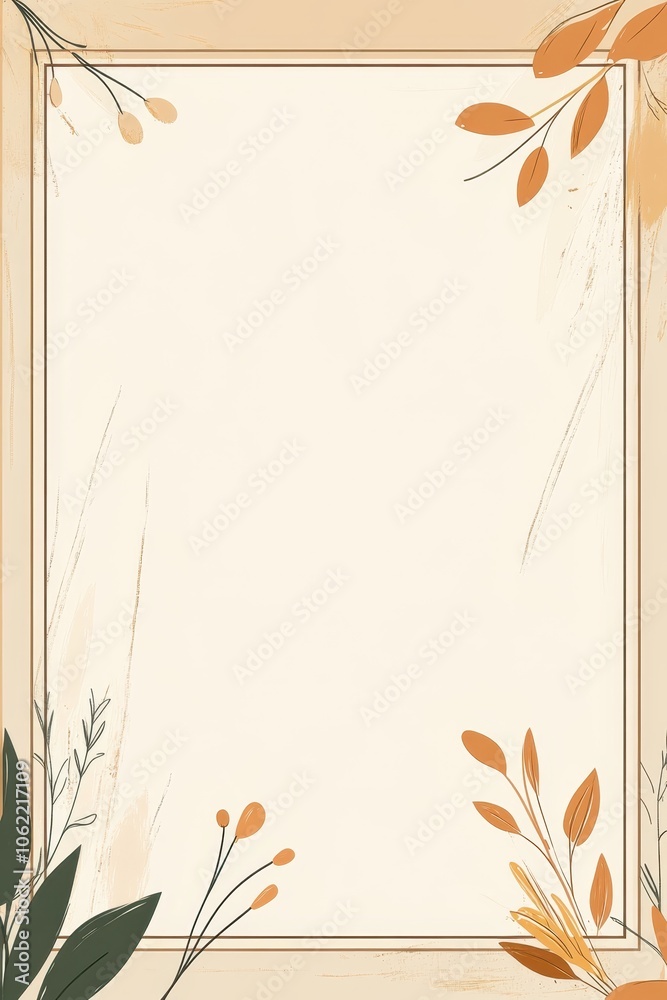 Obraz premium Minimalist Floral Frame Background 