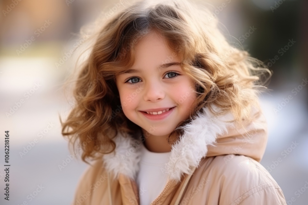 Portrait of a cute little girl outdoors in winter. Close-up. Portrait of a cute little girl outdoors in winter. Close-up.