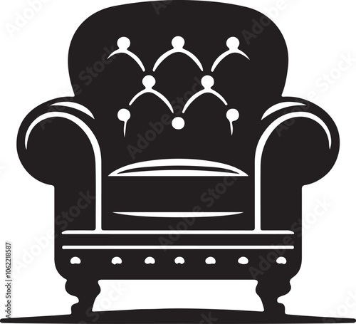 Armchair Silhouette,  Armchair Black And White Design 