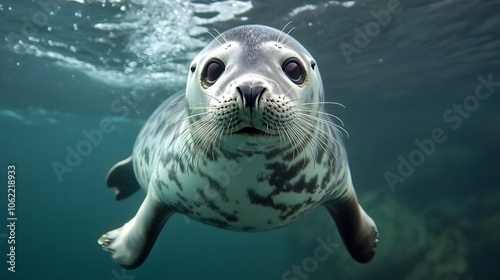 Seal Swimming in Sunlit Waters 