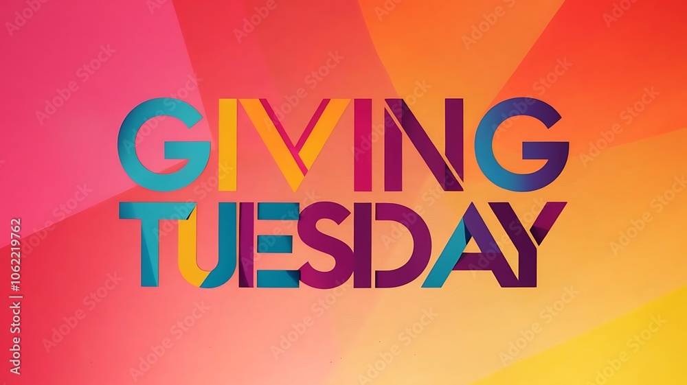 New modern minimalistic illustration of Giving Tuesday celebration poster banner background design New modern minimalistic illustration of Giving Tuesday celebration poster banner background design