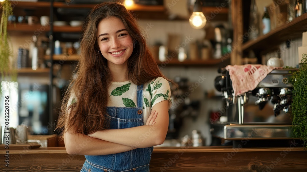 The Smiling Barista in Cafe The Smiling Barista in Cafe