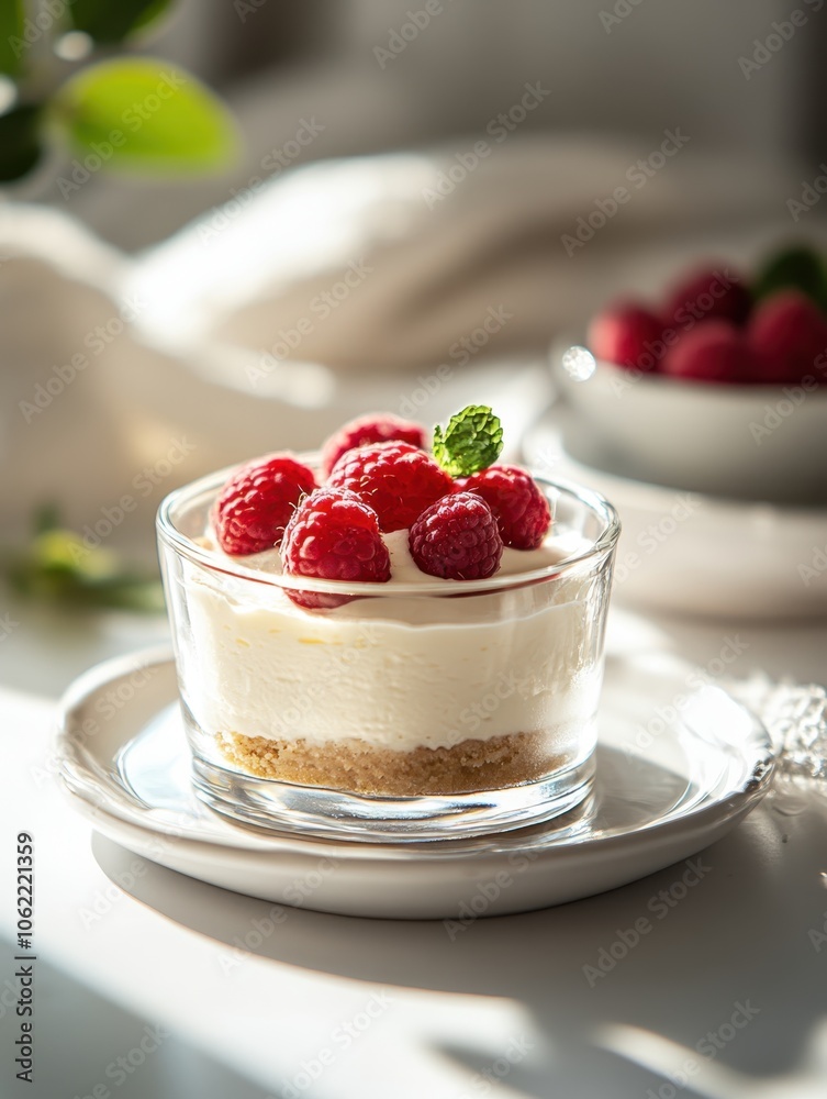 Raspberry Cheesecake in Sunlight Raspberry Cheesecake in Sunlight