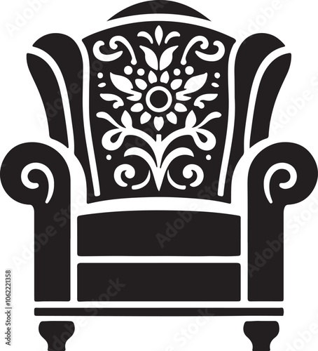 Armchair Silhouette,  Armchair Black And White Design 